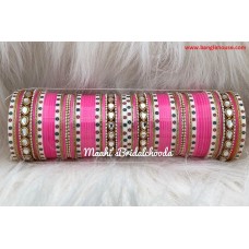 Maahi Designer Pink Bridal Chooda Set For Womens